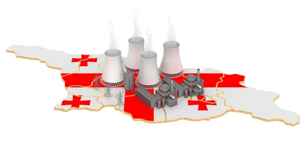 Atomerőművek Grúziában, 3D-s renderelés — Stock Fotó
