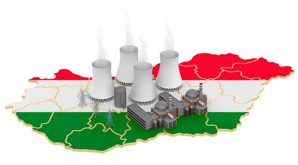 Atomerőművek Magyarországon, 3d renderelés — Stock Fotó