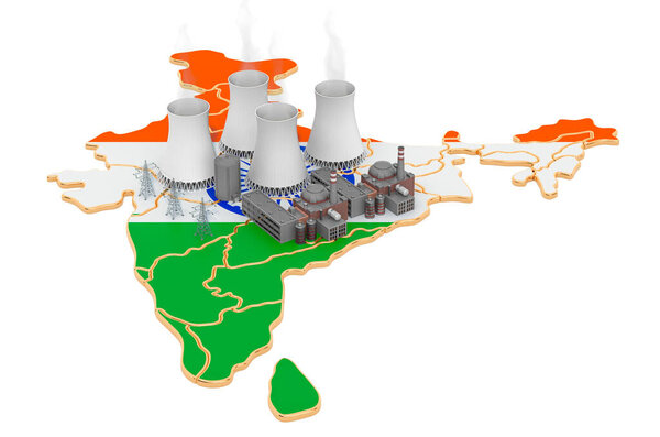 Nuclear power stations in India, 3D rendering