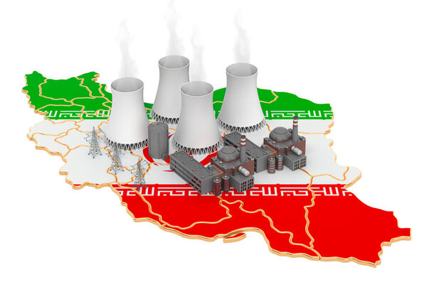Nuclear power stations in Iran, 3D rendering