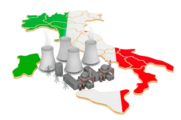 Centrali nucleari in Italia, rendering 3D — Foto Stock