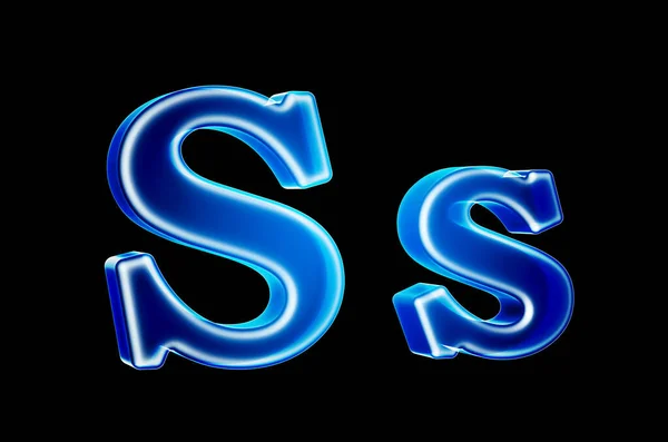 Letters S with hologram effect, 3D rendering — Stock Photo, Image