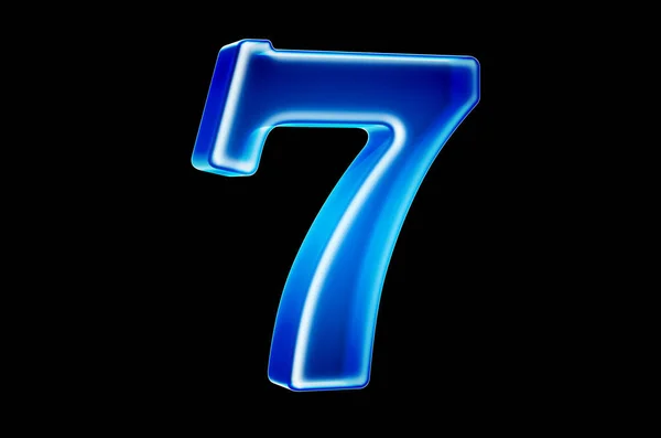 Number 7 with hologram effect, 3D rendering — Stock Photo, Image