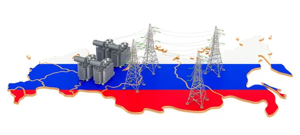 Elektrische Onderstations Rusland Rendering Geïsoleerd Witte Achtergrond — Stockfoto