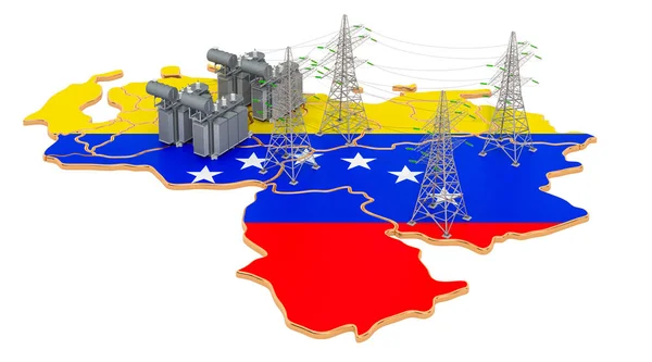委内瑞拉的变电站 3D在白色背景下隔离 — 图库照片