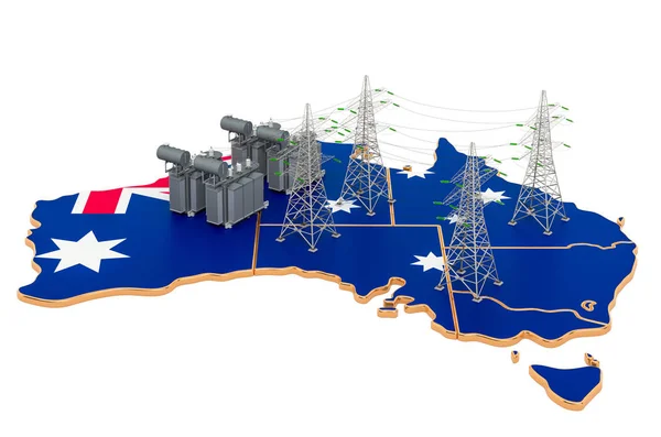 Subestaciones Eléctricas Australia Renderizado Aislado Sobre Fondo Blanco — Foto de Stock