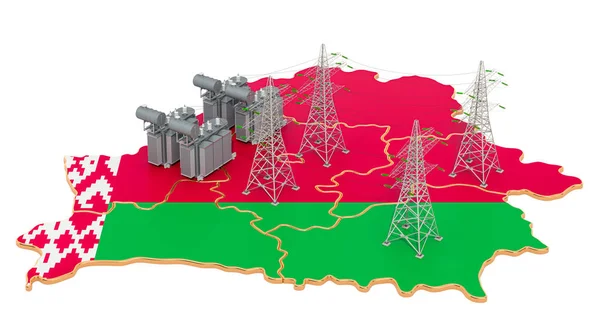 白俄罗斯的变电站 3D在白色背景下隔离 — 图库照片