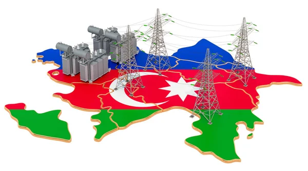 Subestaciones Eléctricas Azerbaiyán Representación Aislada Sobre Fondo Blanco — Foto de Stock