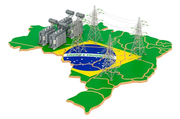 Sottostazioni Elettriche Brasile Rendering Isolato Sfondo Bianco — Foto Stock