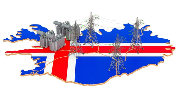 Subestações Elétricas Islândia Renderização Isolada Fundo Branco — Fotografia de Stock
