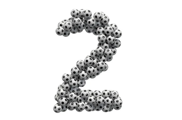 Number Soccer Balls Rendering Isolated White Background — Stock Photo, Image