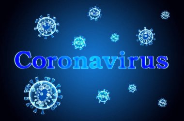 Coronavirus COVID-19 konsept geçmişi. 3B görüntüleme