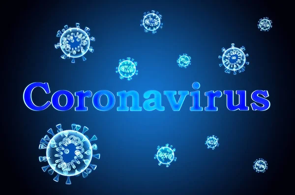 Coronavirus Covid Fundo Conceito Renderização — Fotografia de Stock