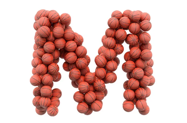 Letter Basketball Balls Rendering Isolated White Background — Stock Photo, Image