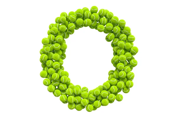 Letter Van Tennisballen Rendering Geïsoleerd Witte Achtergrond — Stockfoto