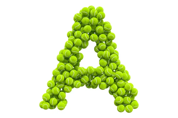 Letter Van Tennisballen Weergave Geïsoleerd Witte Achtergrond — Stockfoto
