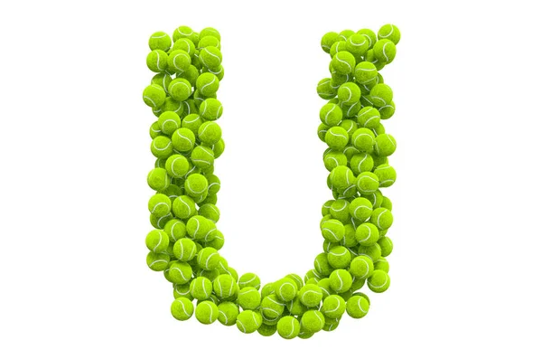 Letter Tennis Balls Rendering Isolated White Background — Stock Photo, Image