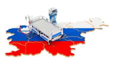 Slovenya 'da yoğun bakım ünitesi yoğun bakım, beyaz arka planda 3 boyutlu görüntüleme