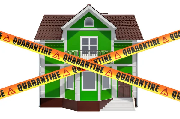 Home Quarantine Stay Home Lives Concept Rendering Isolated White Background — Stock Photo, Image