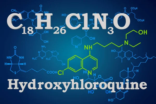 Hydroxychloroquine Chemische Formule Van Hcq Moleculaire Structuur Weergave — Stockfoto