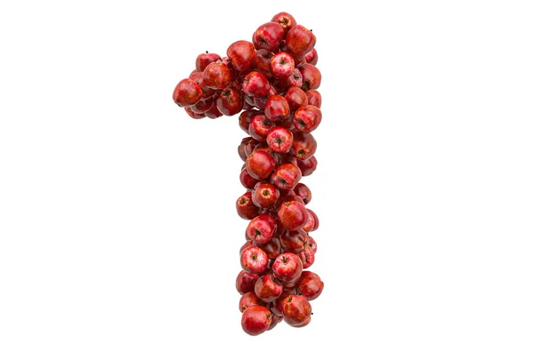 Nummer Från Röda Äpplen Rendering Isolerad Vit Bakgrund — Stockfoto