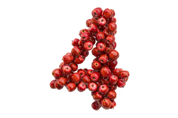Numéro Des Pommes Rouges Rendu Isolé Sur Fond Blanc — Photo