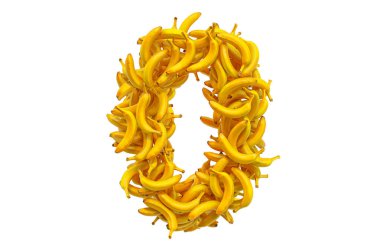 Muzlardan 0 numara, beyaz arkaplanda 3 boyutlu görüntüleme