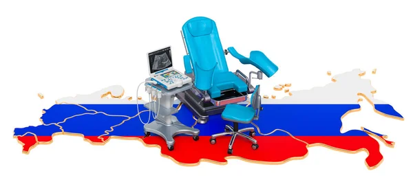 Ginecología Obstetricia Rusia Concepto Representación Aislado Sobre Fondo Blanco — Foto de Stock