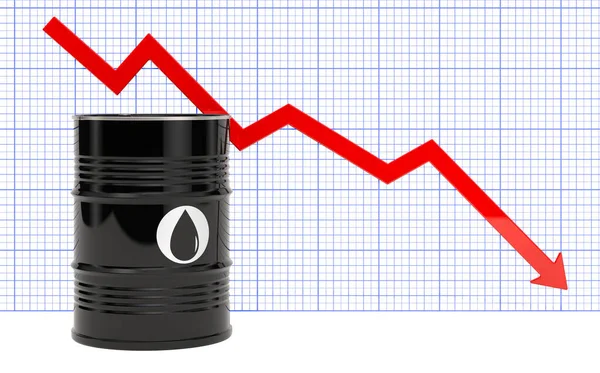 Precio Del Petróleo Cae Concepto Representación Aislada Sobre Fondo Blanco — Foto de Stock