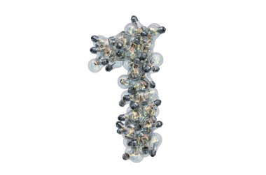 Ampullerden 1 numara, beyaz arkaplanda 3 boyutlu görüntüleme