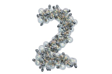 Ampullerden 2 numara, beyaz arkaplanda 3 boyutlu görüntüleme