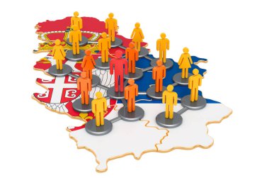 Sırbistan 'daki temas izleme sistemi ve üç boyutlu görüntüleme beyaz arkaplanda izole edildi