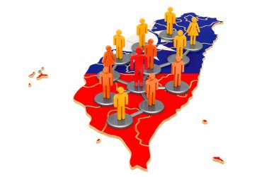 Tayvan 'daki iletişim izleme sistemi, beyaz arkaplanda 3 boyutlu görüntüleme