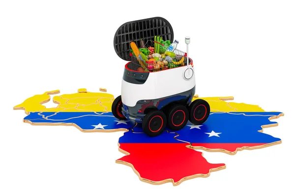 Autonomní Dodávka Robot Venezuele Vykreslování Izolované Bílém Pozadí — Stock fotografie