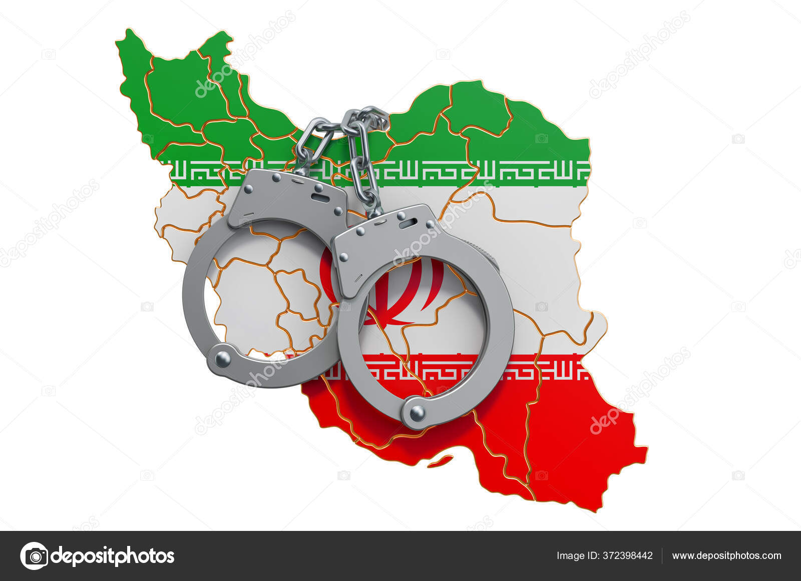 Crime Punishment Iran Concept Rendering Isolated White Backgroun