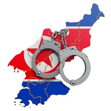 Kuzey Kore kavramında suç ve ceza, 3 boyutlu görüntüleme beyaz grupta izole edildi