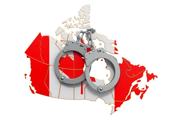 Crimen Castigo Canadá Concepto Representación Aislado Fondo Blanco — Foto de Stock