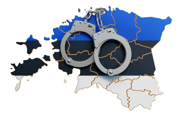 Έγκλημα Και Τιμωρία Στην Εσθονία Έννοια Απόδοση Απομονωμένη Λευκό Backgroun — Φωτογραφία Αρχείου