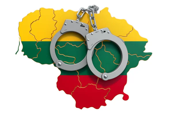 Crimen Castigo Lituania Concepto Representación Aislado Fondo Blanco — Foto de Stock