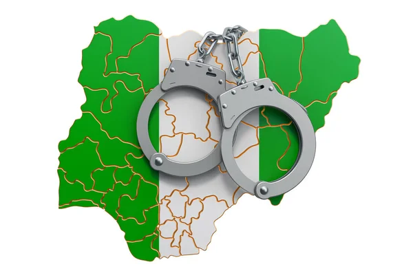Brott Och Straff Nigeria Koncept Rendering Isolerad Vit Backgroun — Stockfoto