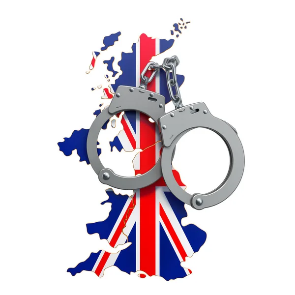 Birleşik Krallık Kavramında Suç Ceza Beyaz Arka Planda Boyutlu Görüntüleme — Stok fotoğraf