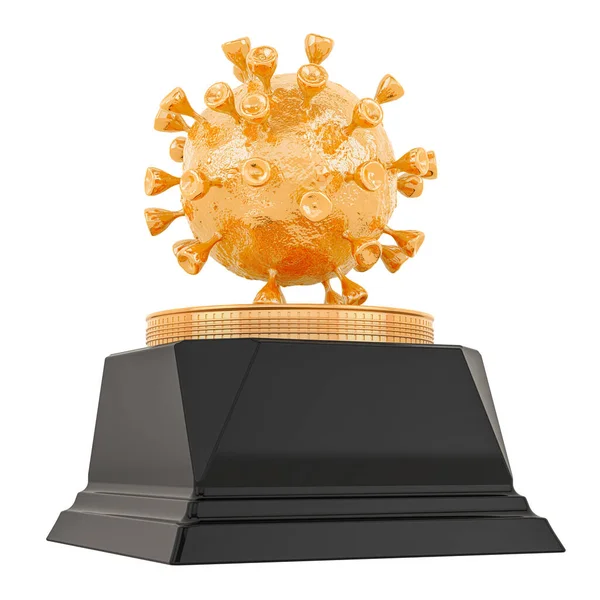 Concetto Del Golden Virus Award Rendering Isolato Sfondo Bianco — Foto Stock