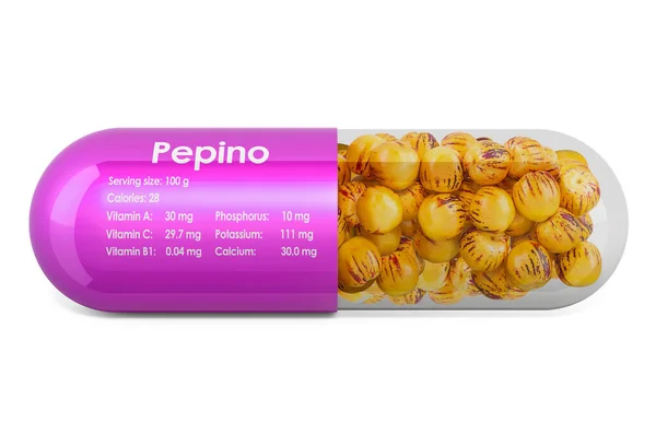 Melão Pepino Vitaminas Composição Minerais Pepino Renderização Isolada Fundo Branco — Fotografia de Stock