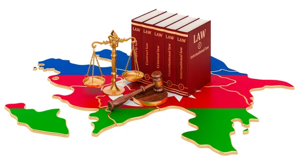 Νόμος Και Δικαιοσύνη Στο Αζερμπαϊτζάν Έννοια Αποτύπωση Απομονωμένη Λευκό Φόντο — Φωτογραφία Αρχείου