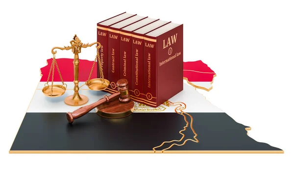 埃及的法律与正义概念 3D渲染白色背景下的孤立 — 图库照片