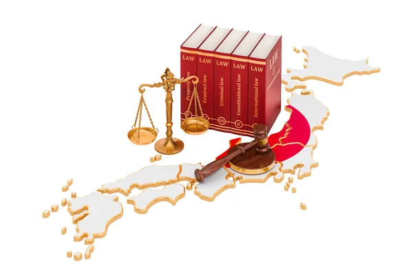 Recht Rechtvaardigheid Japan Concept Weergave Geïsoleerd Witte Achtergrond — Stockfoto