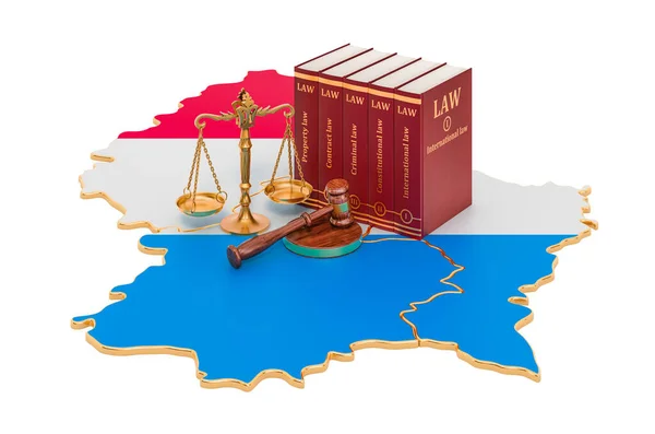 ルクセンブルクの法律と正義の概念 白い背景に隔離された3Dレンダリング — ストック写真