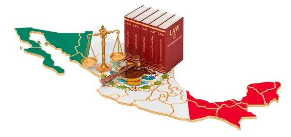 Recht Rechtvaardigheid Mexico Concept Weergave Geïsoleerd Witte Achtergrond — Stockfoto
