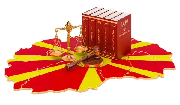 Закон Правосуддя Македонії Рендеринг Ізольований Білому Тлі — стокове фото