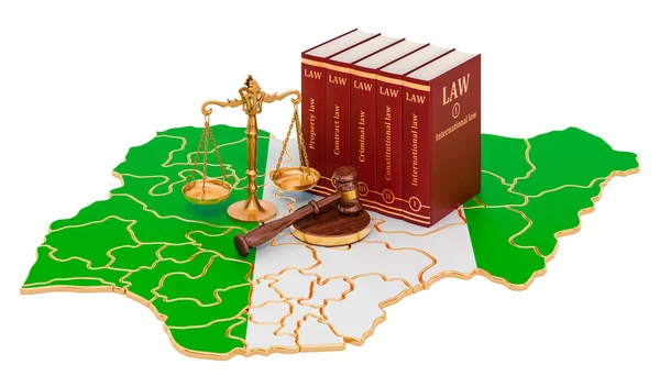 Prawo Sprawiedliwość Nigerii Koncepcji Renderowania Izolowane Białym Tle — Zdjęcie stockowe